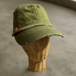 Jameson Whiskey Distressed Army Green Cadet Hat Cap Cotton